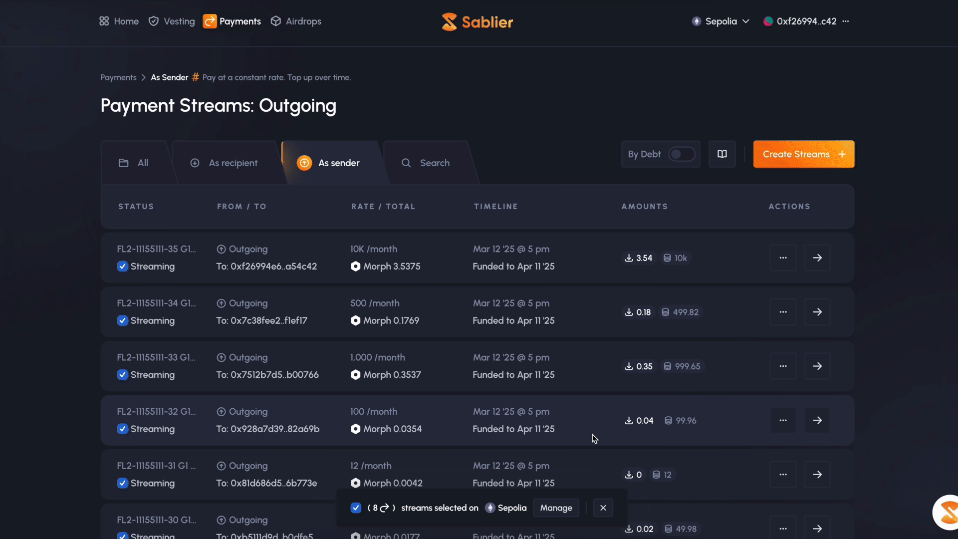URL for batch streams